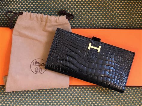 hermes crocodile skin wallet|Hermes crocodile wallet price.